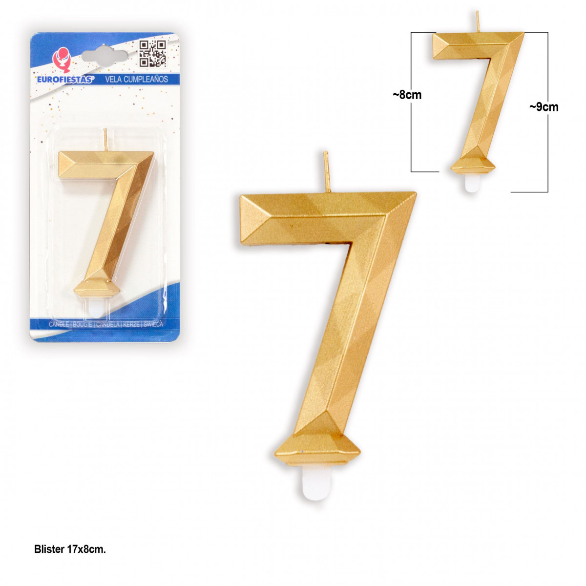 Bougie polygonale dorée 7