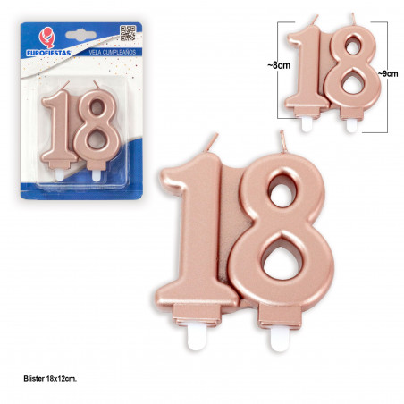 Bougie bloc 18 or rose