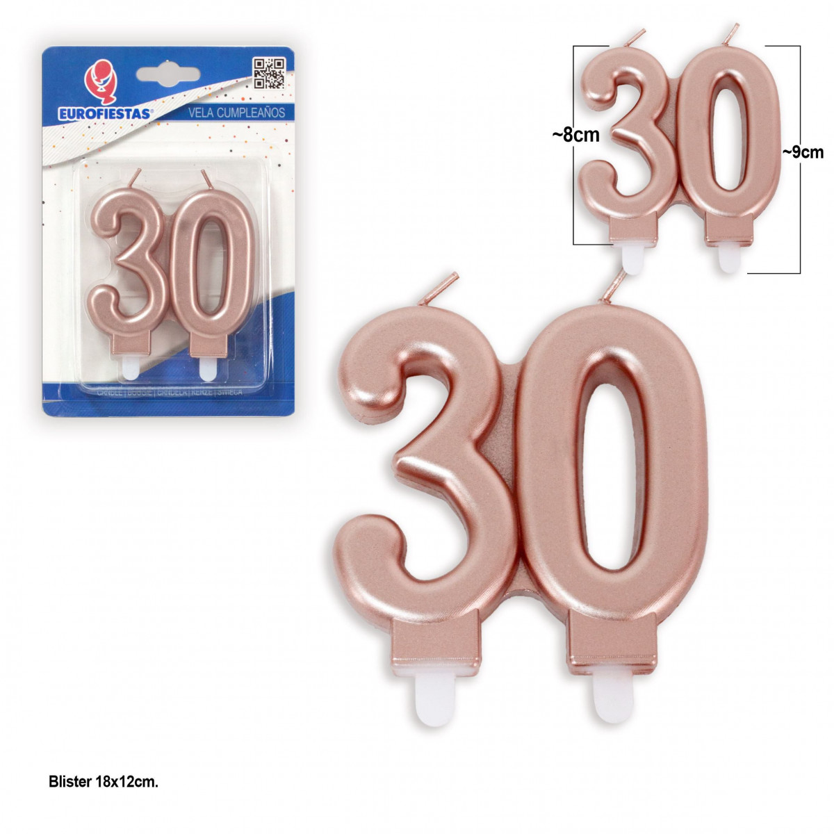 Bougie bloc or rose 30