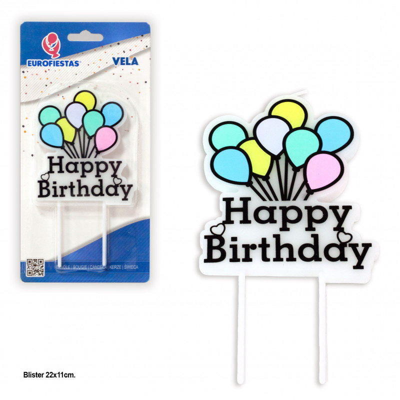 Bougie bloc ballon joyeux anniversaire