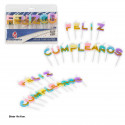 Bougie joyeux anniversaire couleur pastel et paillettes