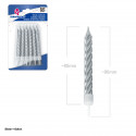 Bougies classiques 6 argent métallisé