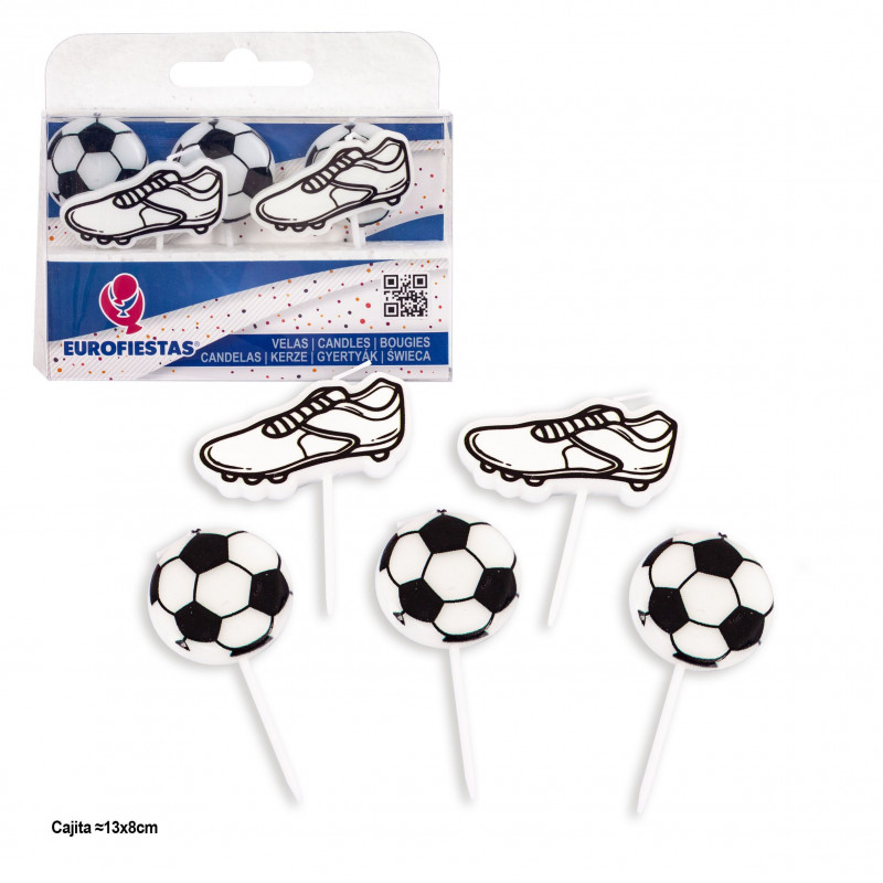 Bougies Décoratives de Football Pack de 5 pièces pour Gâteaux et Fêtes Thématiques