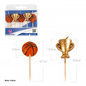 Bougies Décoratives de Basketball et Trophée Pack de 5 pour Gâteaux et Fêtes Thématiques