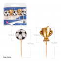 Bougies décoratives football et trophée, lot de 5, pour gâteaux et fêtes à thème