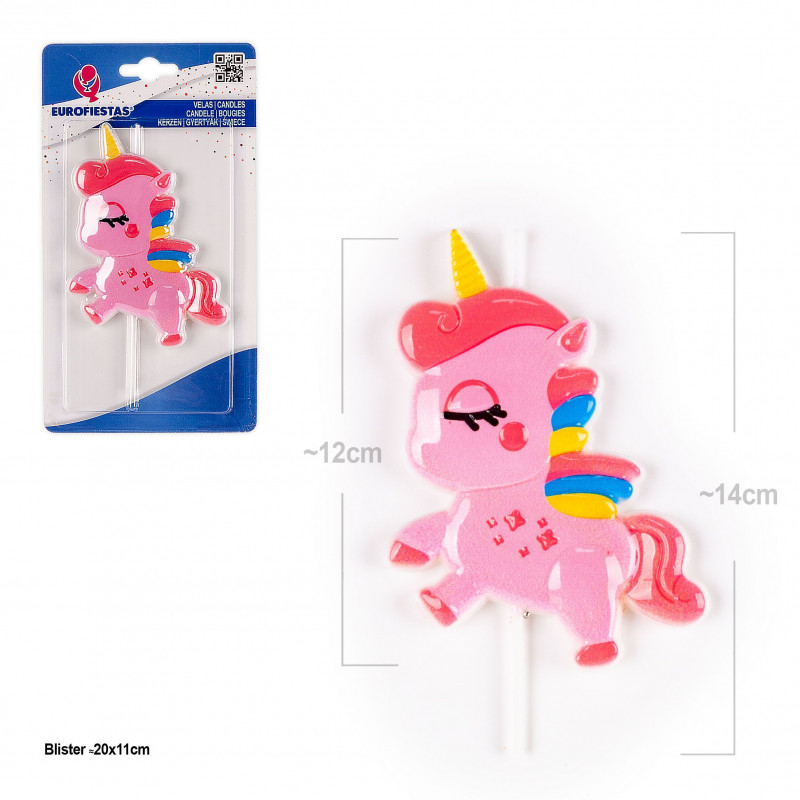 Bougie licorne rose