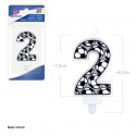 Bougie d'Anniversaire Numéro 2 avec Design Football