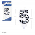 Bougie d'Anniversaire Numéro 5 Design de Football Idéal pour Gâteaux de Football