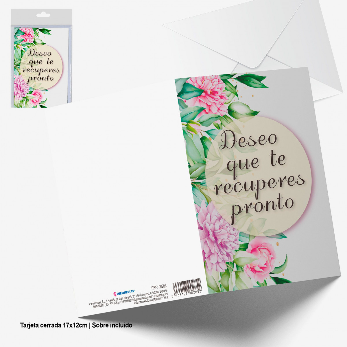 Carte de vœux de prompt rétablissement avec un cercle de fleurs