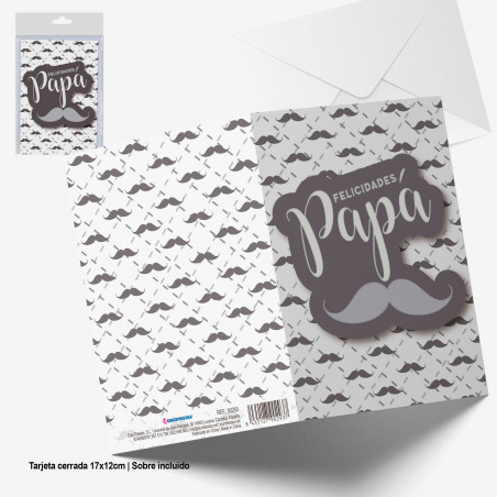 Carte de voeux félicitations papa moustaches