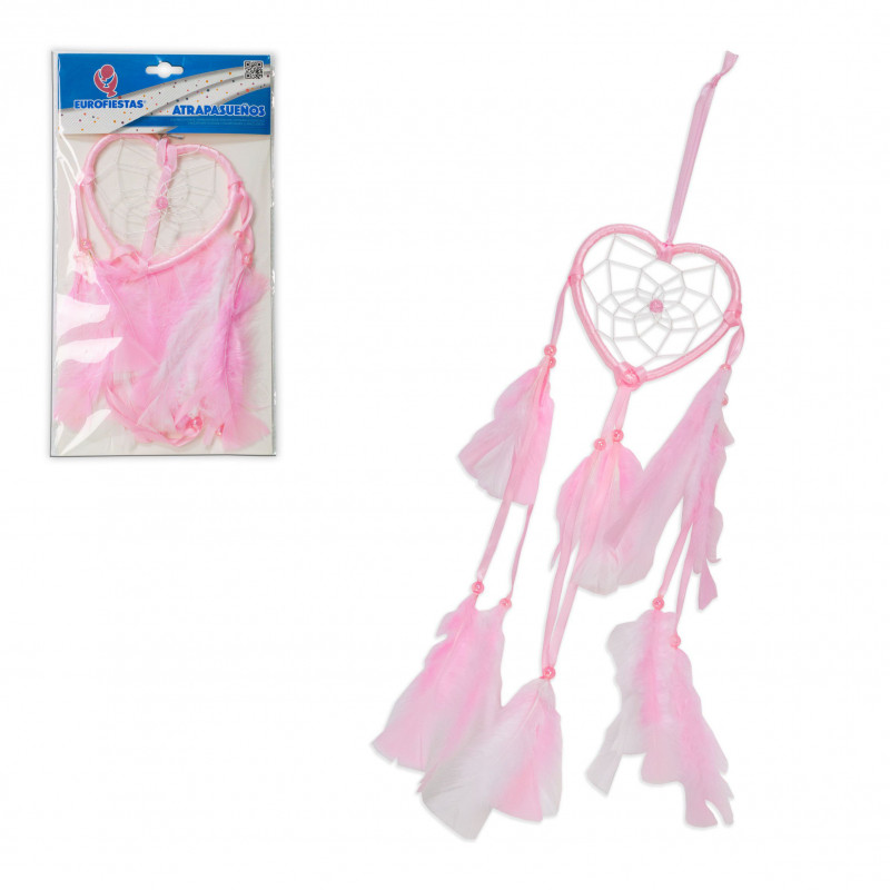 Attrape-rêves cœur 42 cm couleurs assorties