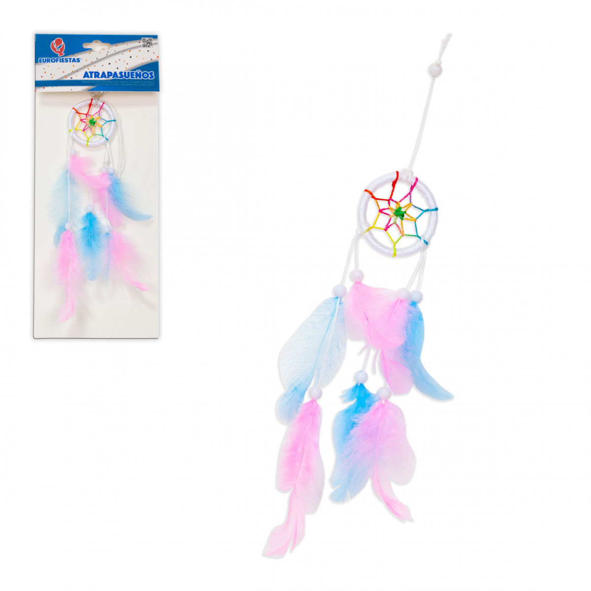 Attrape-rêves rond 20 cm couleurs assorties