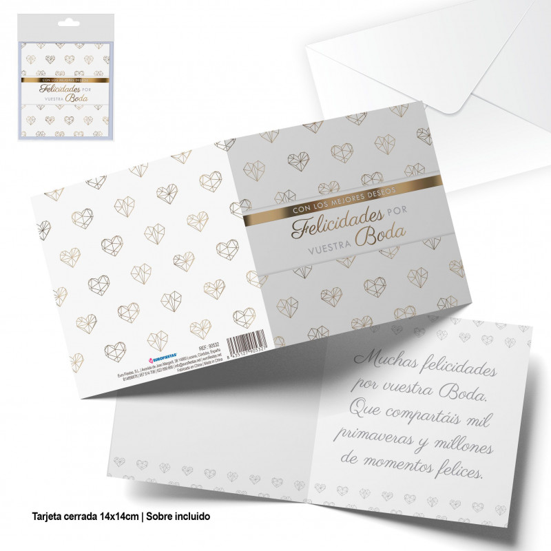 Carte de vœux de mariage avec enveloppe