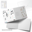 Carte de vœux carrée notes musicales joyeux anniversaire