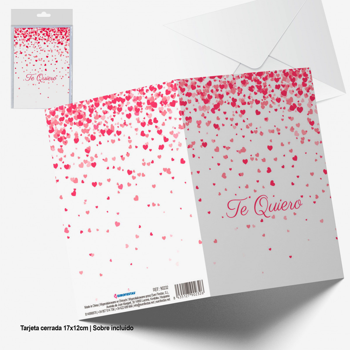 Carte de vœux pluie de cœurs je t'aime.