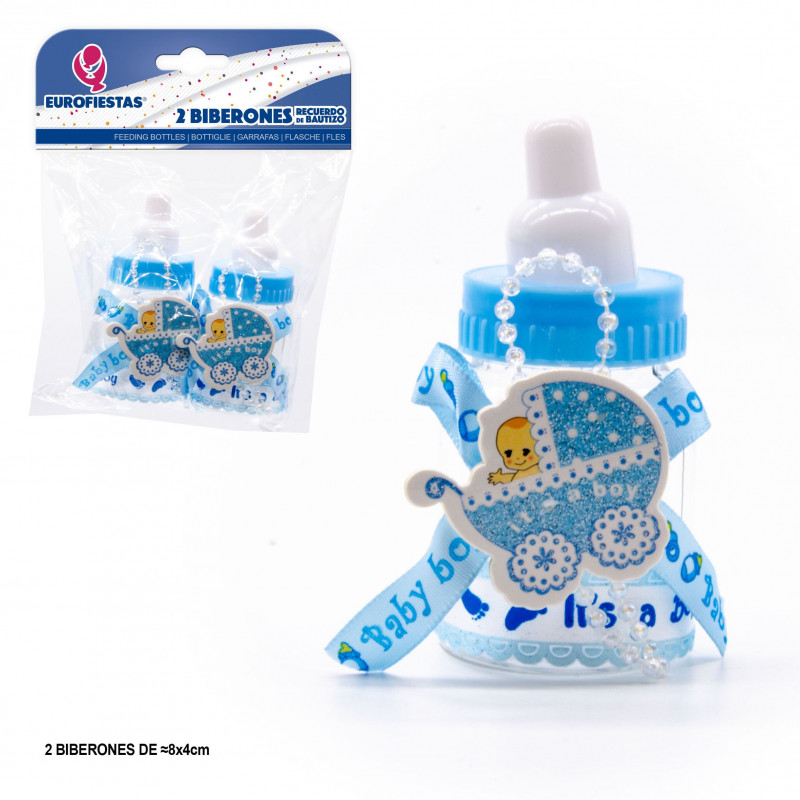 C'est une bouteille bleue pour garçon