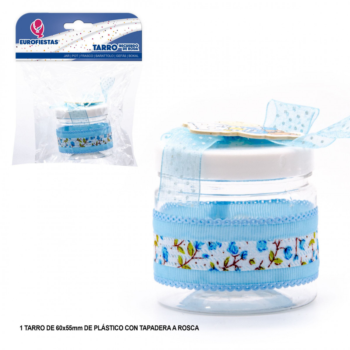 Pot de fleurs bleu garçon