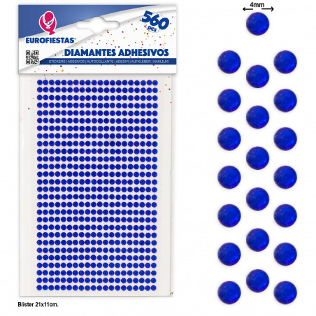 560 petits diamants adhésifs bleu foncé