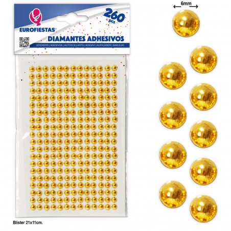 260 diamants adhésifs med plaqué or
