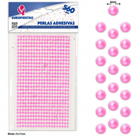 Perles adhésives fuchsia pour le scrapbooking, paquet de 560 unités