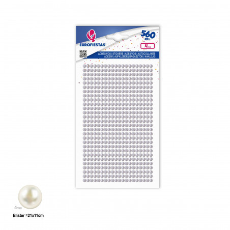Perles adhésives blanches pour les loisirs créatifs, pack de 560 unités