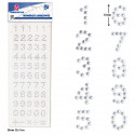 Numéros adhésifs brillants pour décoration, pack de 55 unités