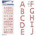 Lettres autocollantes rouges, ensemble de 50 unités avec des paillettes pour décoration créative