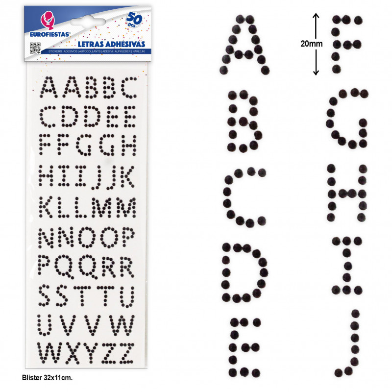 Lettres adhésives noires, ensemble de 50 unités pour les loisirs créatifs et la décoration