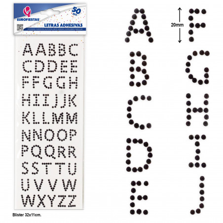 Lettres adhésives noires, ensemble de 50 unités pour les loisirs créatifs et la décoration