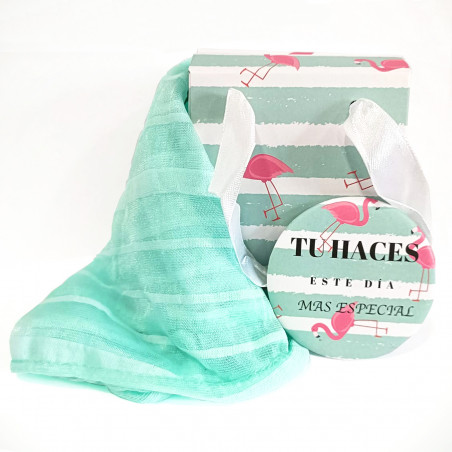 Foulard fin avec miroir de sac et coffret cadeau