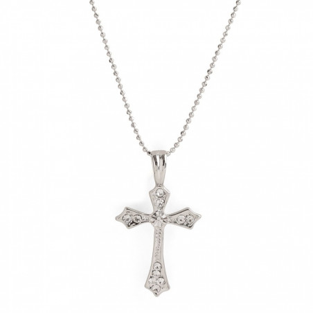 Collier croix couleur argent pour confirmation