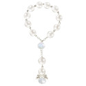 Chapelet de perles blanches pour cadeaux de confirmation