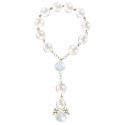 Chapelet de perles blanches pour les cadeaux de confirmation