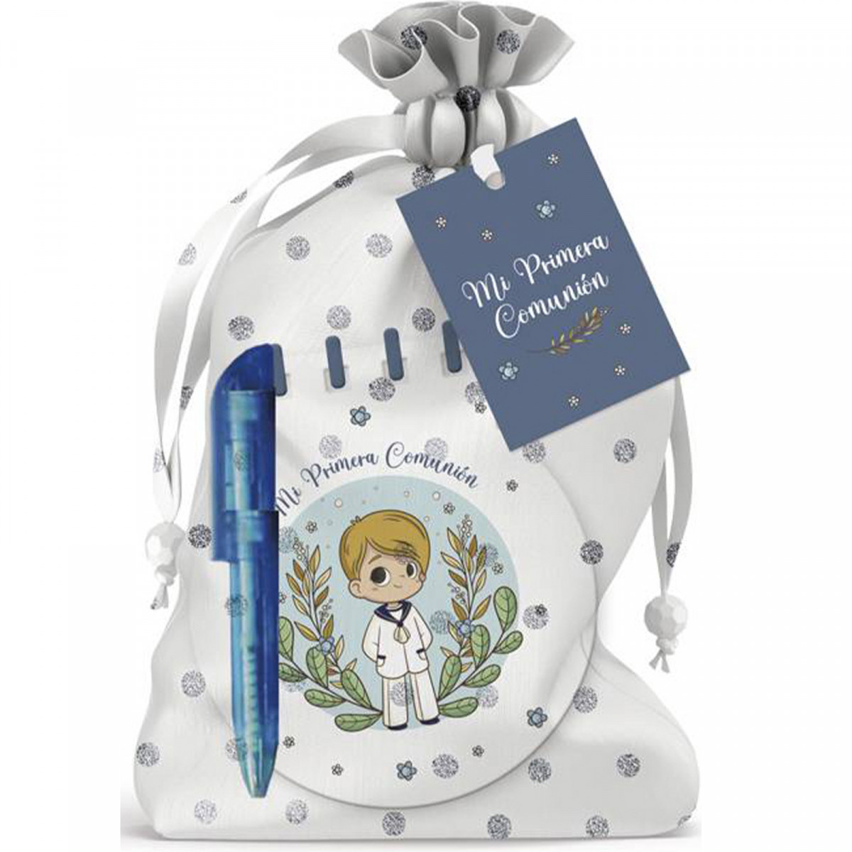 Carnet avec stylo pour la communion des garçons