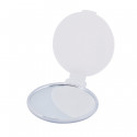 Miroir de poche blanc avec autocollant personnalisé pour les cadeaux de la Journée internationale de la femme.