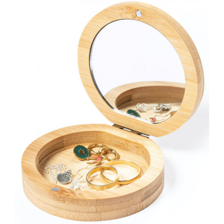 Mini boîte à bijoux ronde avec adhésif pour mariage