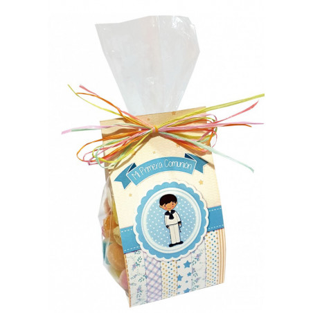 Chuches de communion dans un sac en cellophane décoré