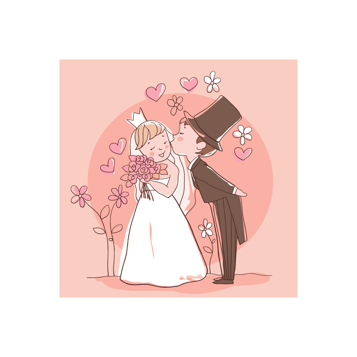 Autocollants mariés mariage