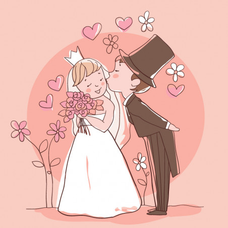 Autocollants mariés mariage