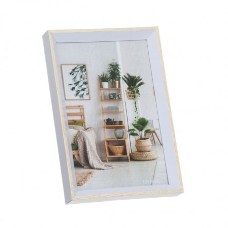 Cadre photo en bois blanc pour photo de communion dans une pochette cadeau