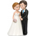 Figure de gâteau de mariage, mariés affectueux