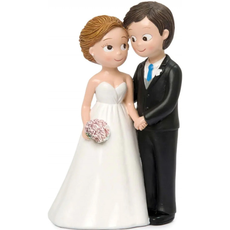 Figure de gâteau de mariage, mariés affectueux
