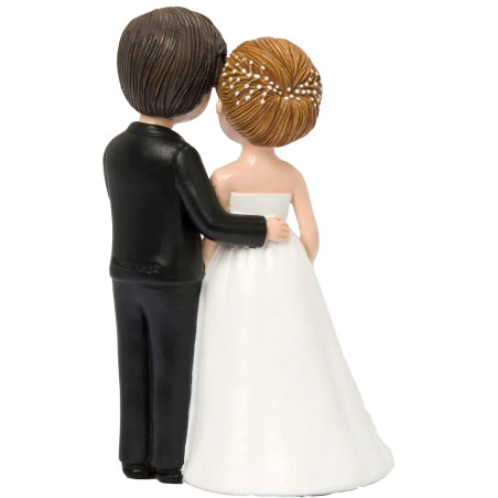 Figure de gâteau de mariage, mariés affectueux