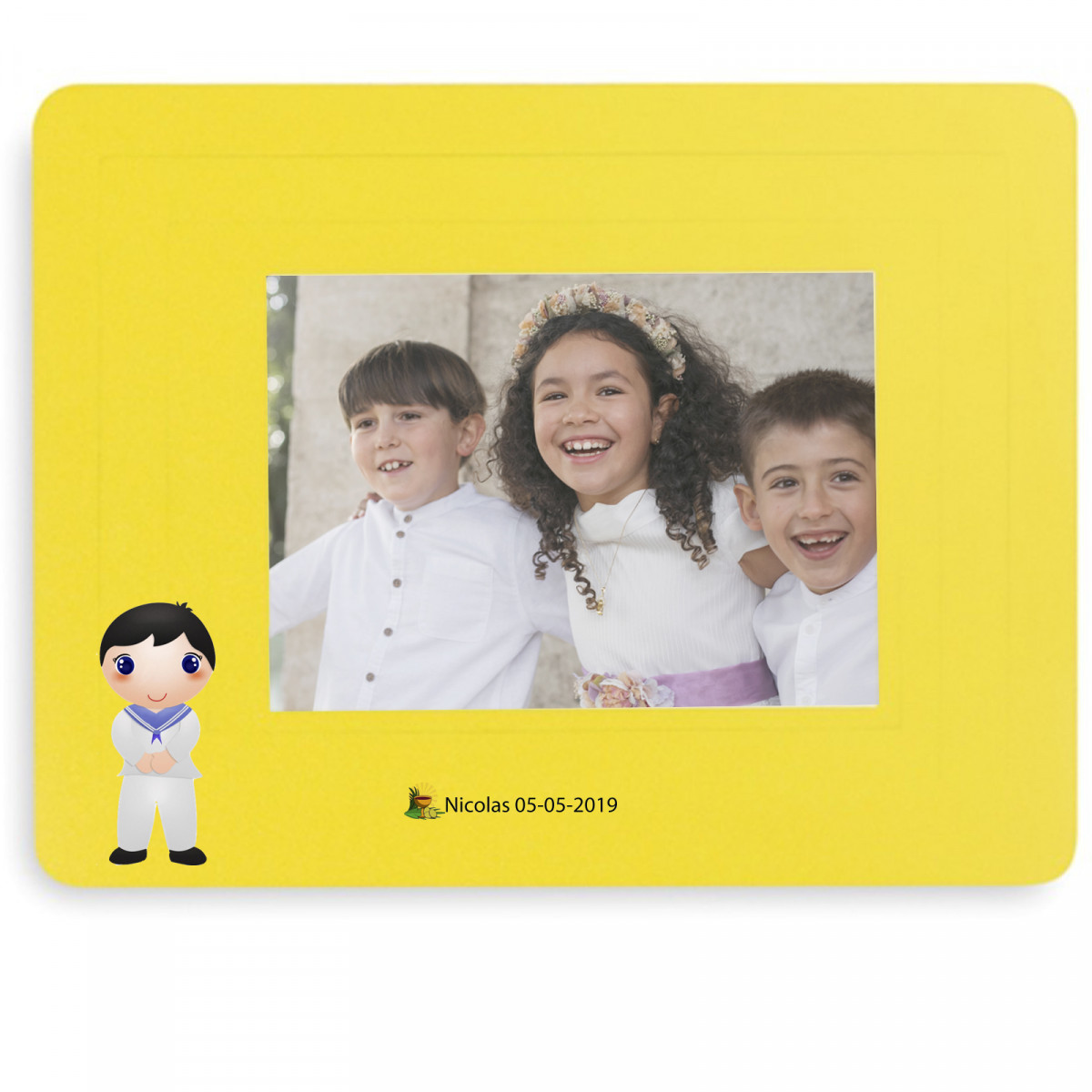 Tapis de souris photo personnalisable avec autocollants pour communion