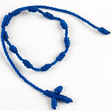 Chapelet de jeunesse en cordon bleu avec une carte de communion personnalisée pour la dédicace