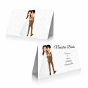 Stylo stylet en bois dans un coffret de présentation avec une pochette et des autocollants de mariage