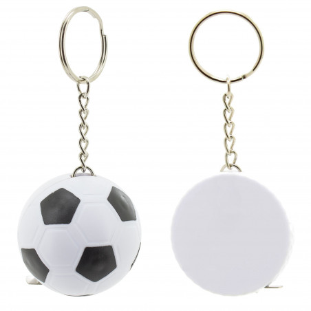 Porte clés avec compteur en forme de ballon de football personnalisé présenté dans une boîte