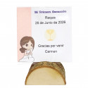 Minute de communion pour filles avec support en forme de tronc
