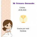 Minute de communion pour filles avec support en forme de tronc
