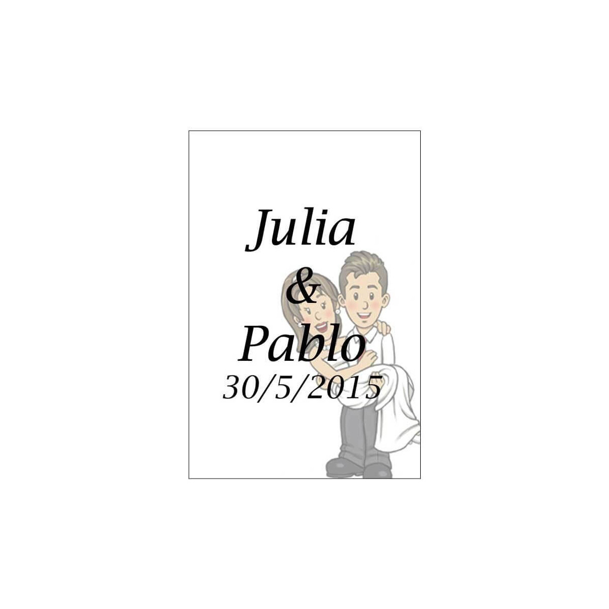 Etiquettes adhesives vin will & grace mariage